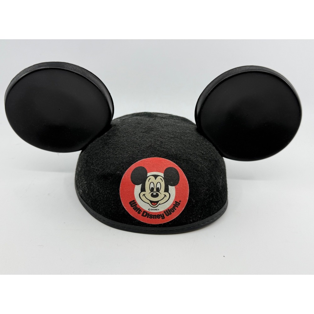 Vintage Walt Disney World Mickey Mouse Ear Hat Jacobson Black Felt LEE USA